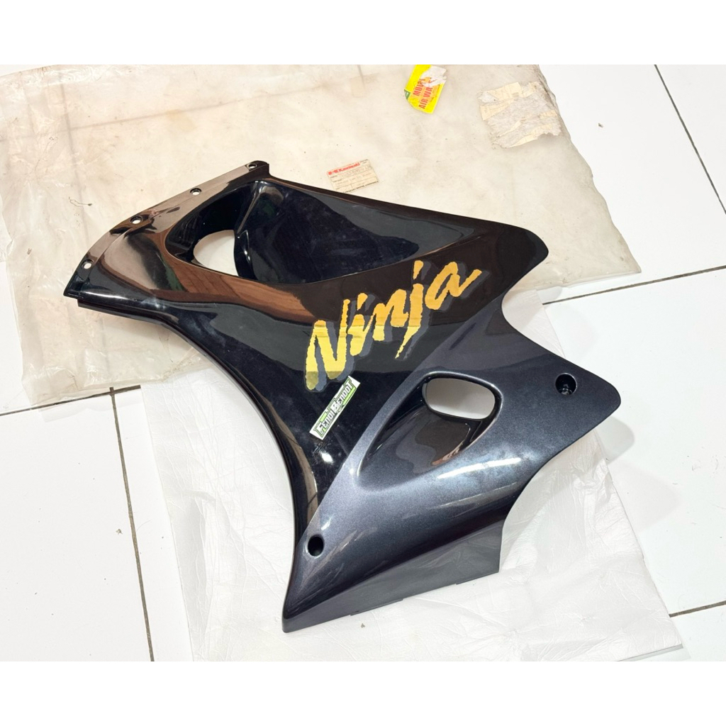 COVER BODI BODY FAIRING BAWAH KIRI ASSY BAHAN GADING NINJA RR OLD CBU HITAM ORIGINAL 55052-5193-639