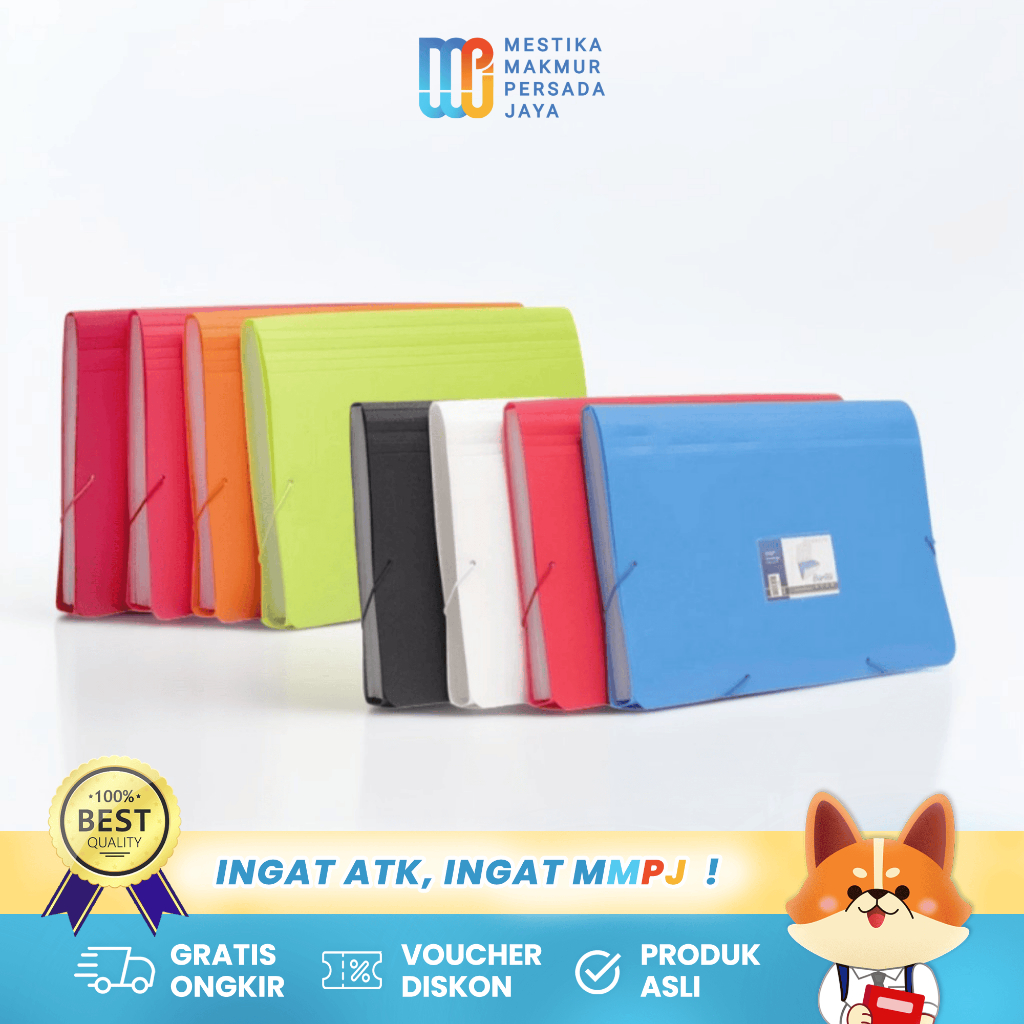 

Bantex Expanding File A4 - Map Harmonika 12 Kantong + Tali Pengunci Elastis 3600