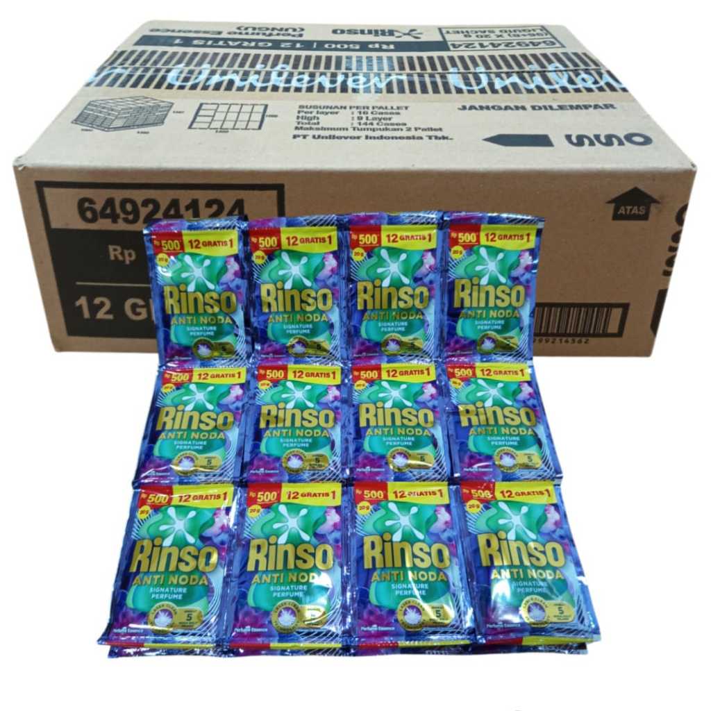 Rinso Cair Parfume Esseince Ungu 20grm Isi 52 Sachet Kemasan 500an