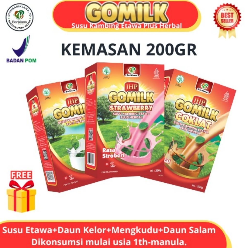 

Gomilk 200g-Susu Kambing Etawa Herbal | Tambah Napsu Makan, Imunitas, Pencernaan, Tulang Kuat