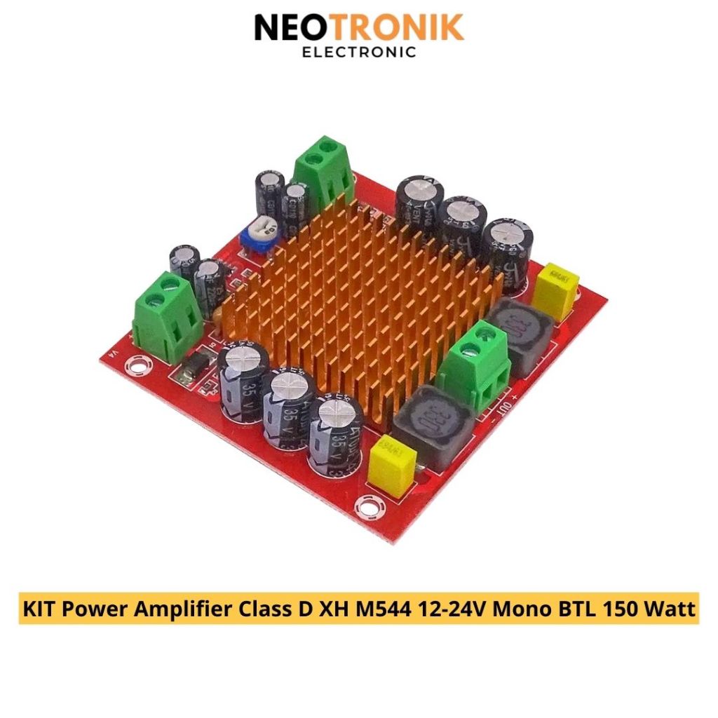KIT Power Amplifier Class D XH M544 12-24V Mono BTL 150 Watt