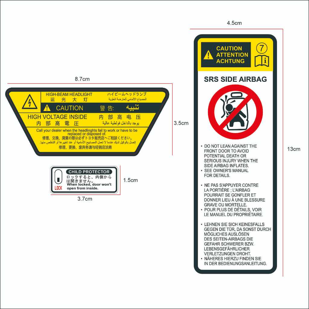 

STIKER INFORMASI TEKNIS MOBIL / INTERIOR MOBIL / AIR BAG