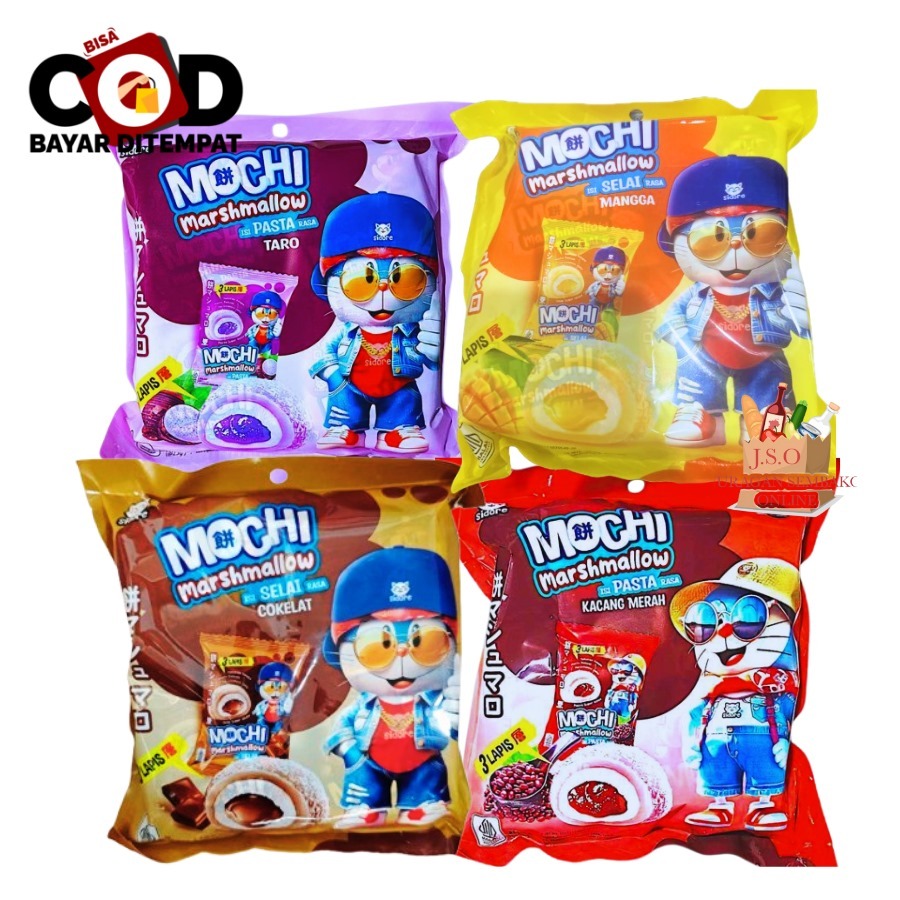 

[ JSO ] Sidore Mochi Marshmallow isi 8pcs 25gr Moci isi Pasta Mangga Taro Coklat kacang Merah Cemilan Snak Anak Murah Halal
