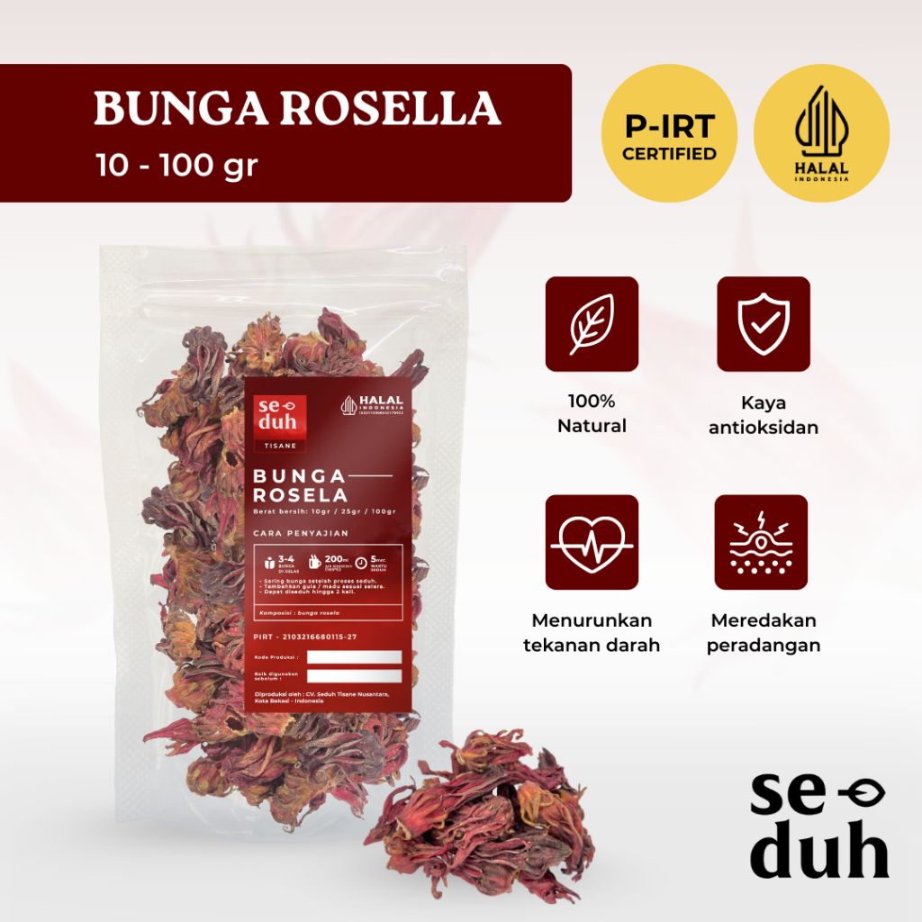 

SEDUH TEA & TISANE | Bunga Rosella Merah / Red Whole Rosella / Flower Tea 25gr - 100gr