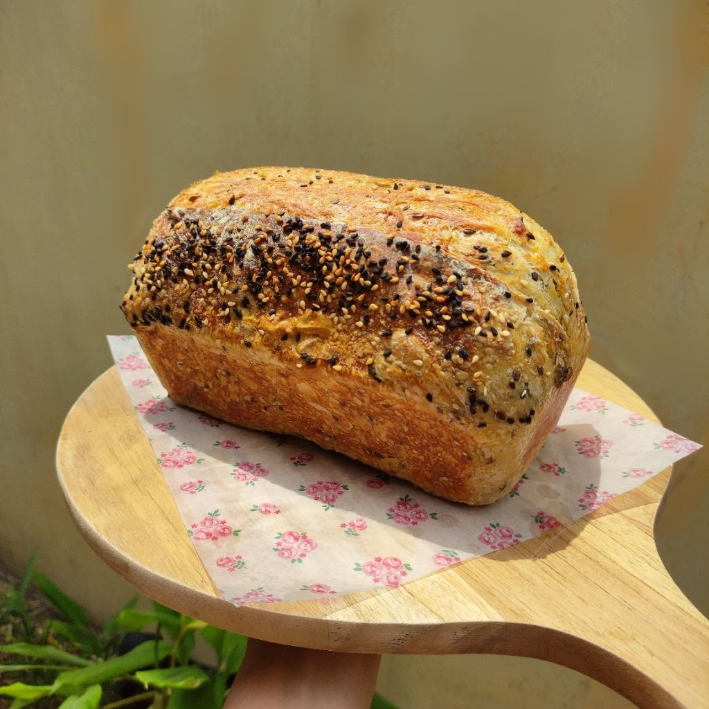 

Whole Wheat Multiseed Sourdough Country Bread