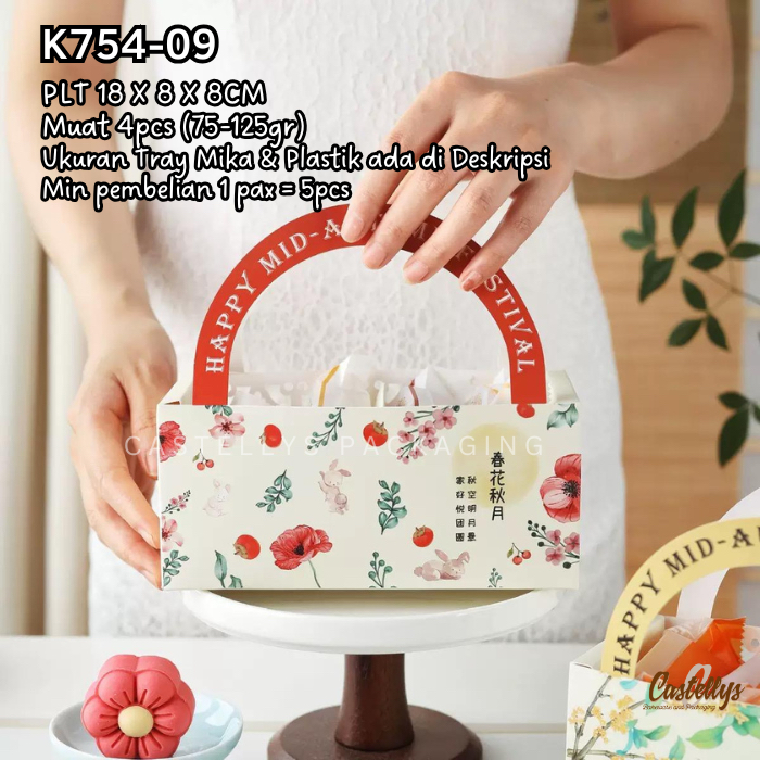 

Kotak Box Mooncake 75gr- 125gr K754-09 MERAH Pia Snowskin Mochi Kue Bulan Rabbit Tio Cui Pia