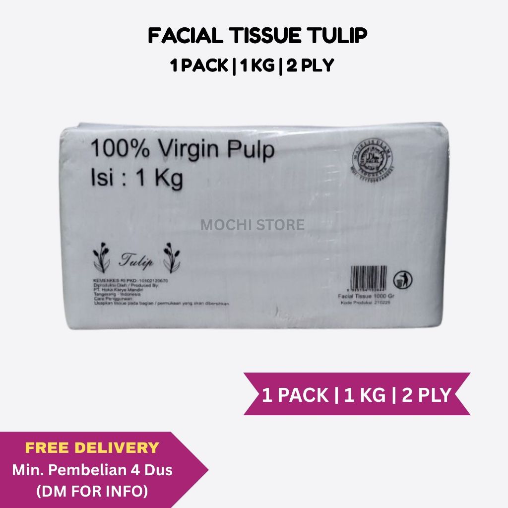 [GROSIR] TISU / TISSUE TULIP 1000 GR | TISSUE PULP KILOAN | TULIP Tissue Wajah 1000gr