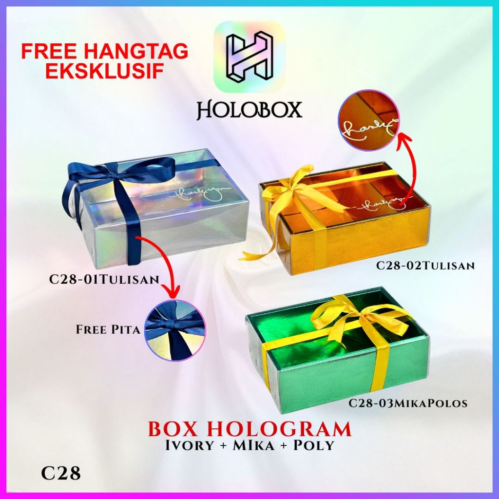 

Box Kado Mika / Box Hologram / Gift Box / Hampers Premium / Bungkus Kado / C28