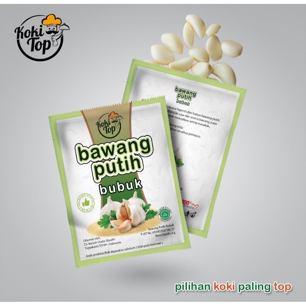 

bawang putih bubuk koki top 1 renteng isi 12 pcs