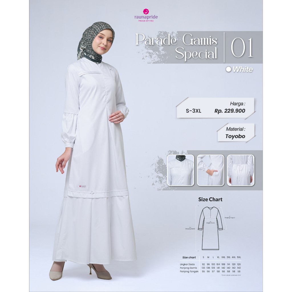 Rauna Parade Gamis 01 | New Design Modest Fashion | Hijab Sakura Dior Matching Rauna PGS 01 | Parade