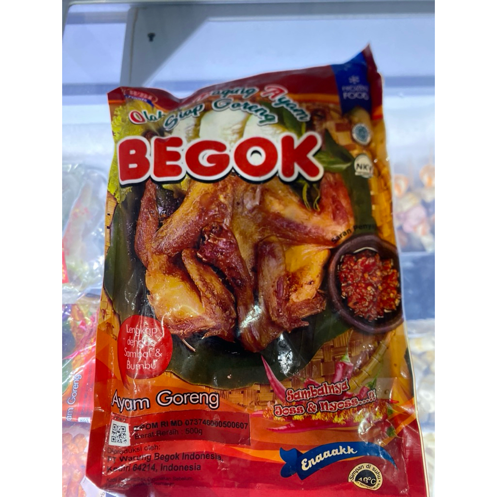 

begok bebek goreng dan ayam goreng beku