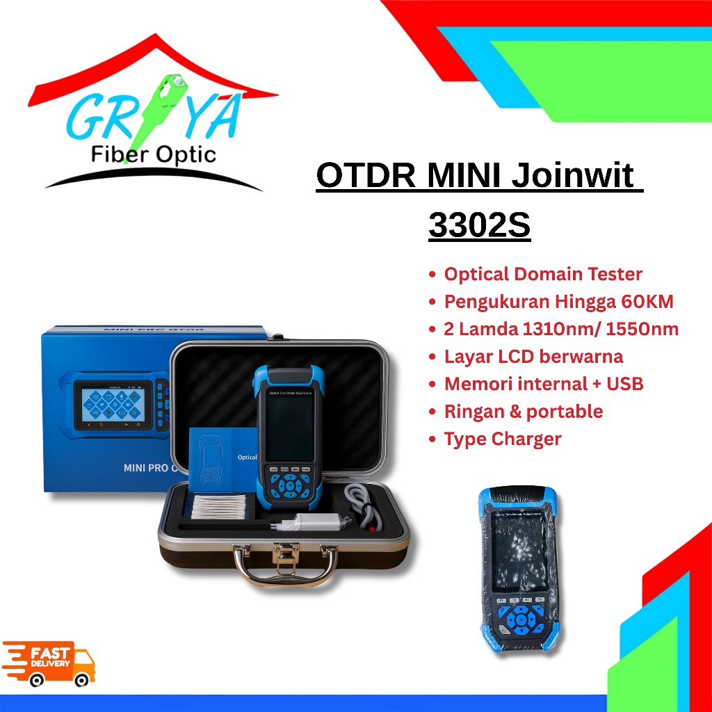 OTDR Joinwit JW3302S Mini Alat Tes Ukur Fiber Optik 60KM 1310/1550nm