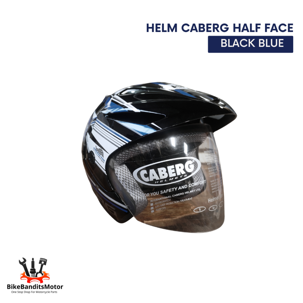 Helm Caberg Black Blue Half Face