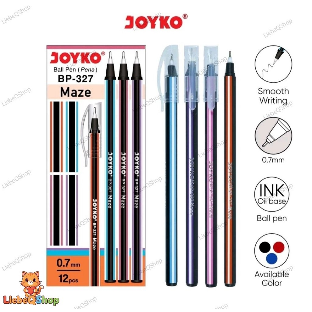 

Pulpen Joyko Ball Pen Pena Easy Black BP-327 Maze 0.7 mm