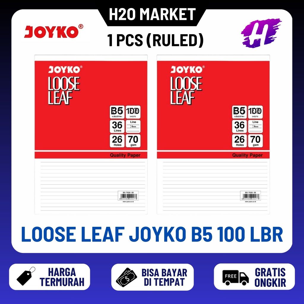 

Loose Leaf Joyko / Loose Leaf / Isi Kertas File / Binder / Kertas Binder Joyko Garis B5 100 Lembar