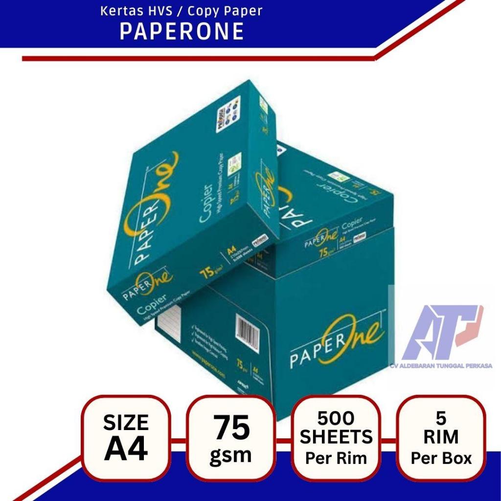 

Kertas HVS A4 PAPERONE 75 gsm 1 Box (5 rim/2500 Lembar) Copy Paper Print Copier Fotocopy