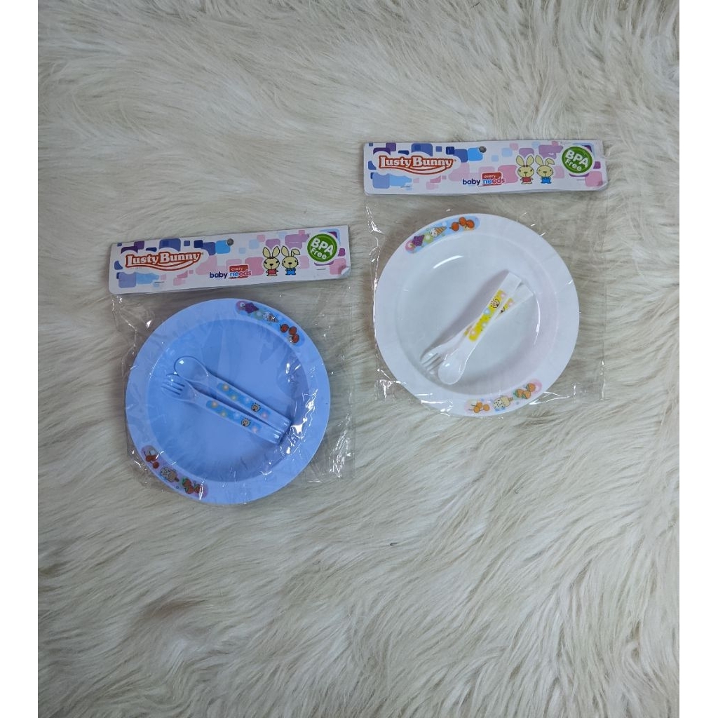 Lusty Bunny Set Perlengkapan Makan Bayi BPA Free – Mangkok + Sendok + Garpu