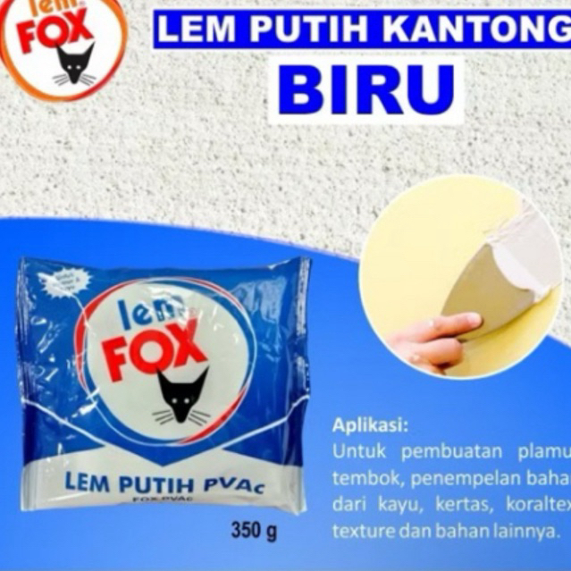 

Lem Fox PVAc Biru Kantong 350 gram / Lem Putih Kantong Biru