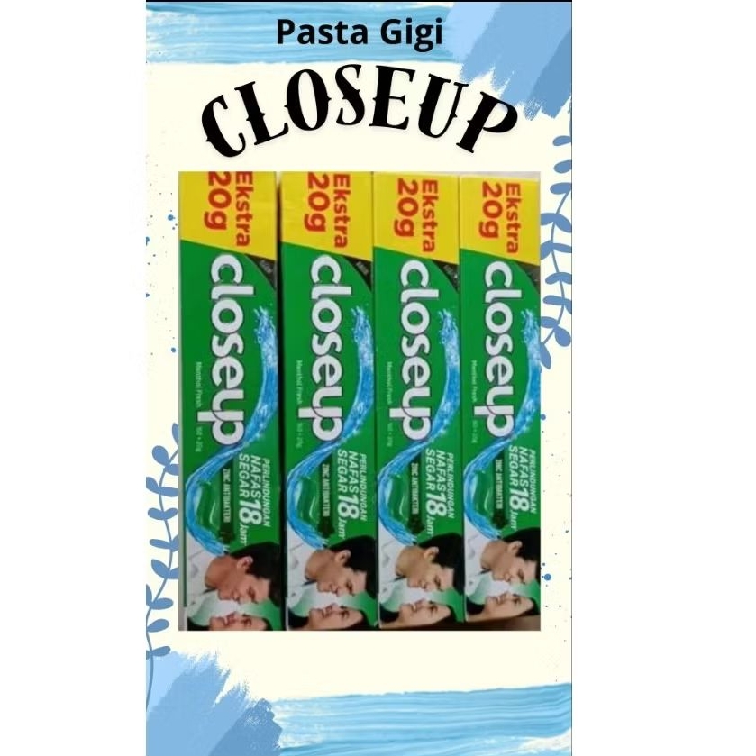 Closeup Pasta Gigi Menthol Fresh Ekstra 20g (160 + 20 gram) – Pasta Gigi Nafas Segar Tahan Lama