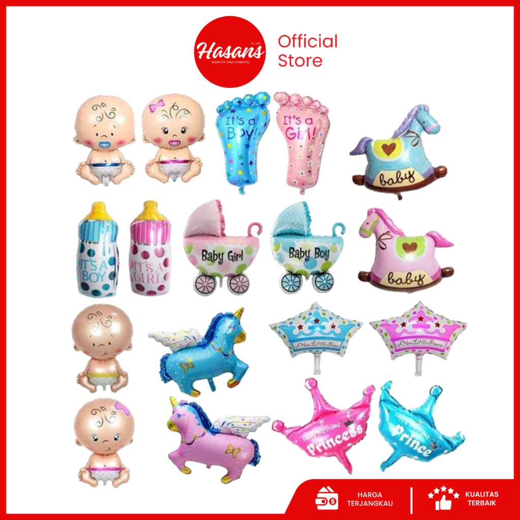 [50 Pcs] Balon Bayi Anak Laki Laki / Balon Bayi Anak Perempuan / Balon Bayi Baru Lahir / Balon Maina