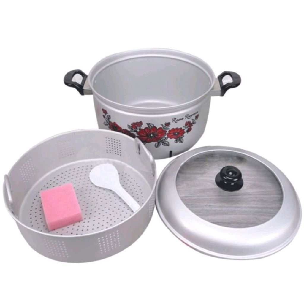 Panci Panca Guna 30 Silver Maspion/dandang kukus/ panci kukus tutup kaca