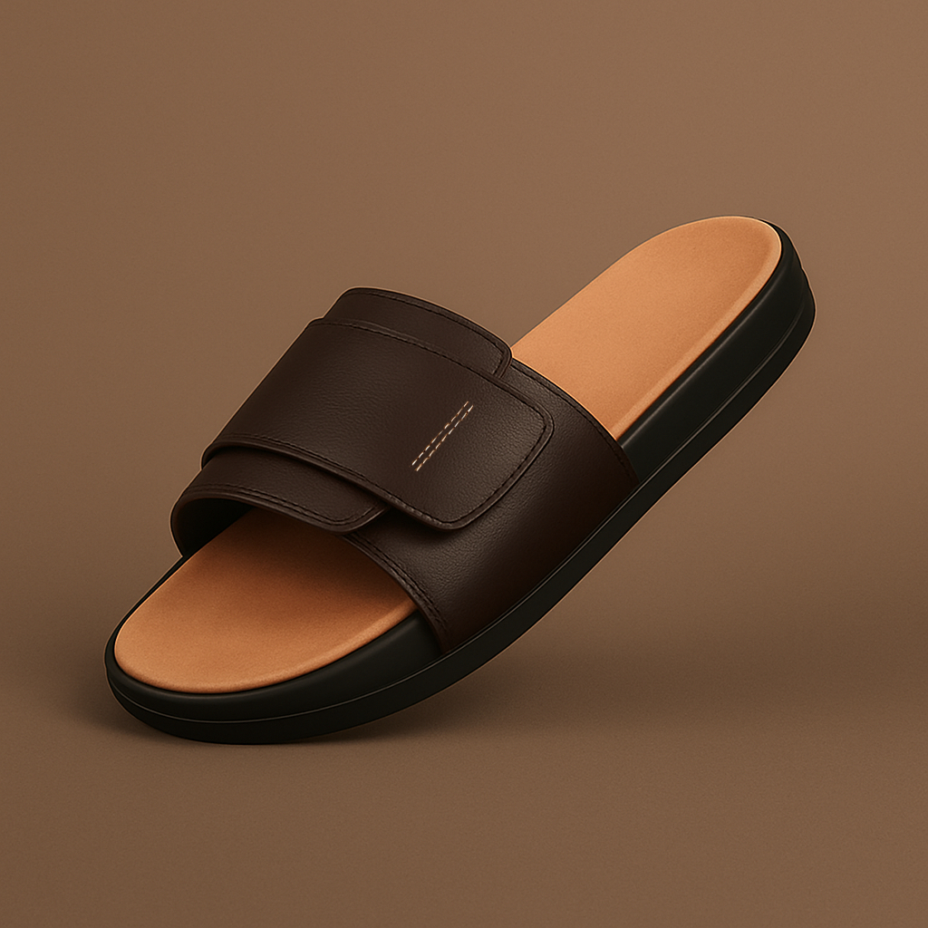 Malta Slides Leather Series Runo Project - Sandal Slide Pria - Slip On Slop Cowok