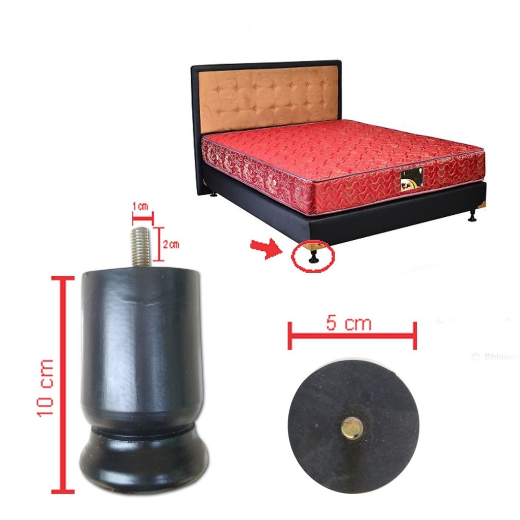 Alas Kaki Divan Tempat Tidur tinggi 10 cm