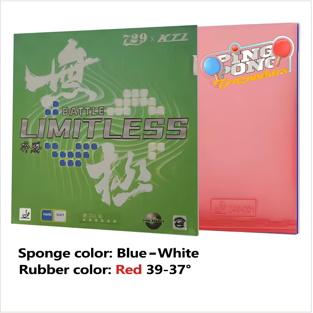 729 Battle Limitless Green - Karet Pingpong Friendship 2 RITC Rubber Tenis Meja Bat KTL Blue Cream S