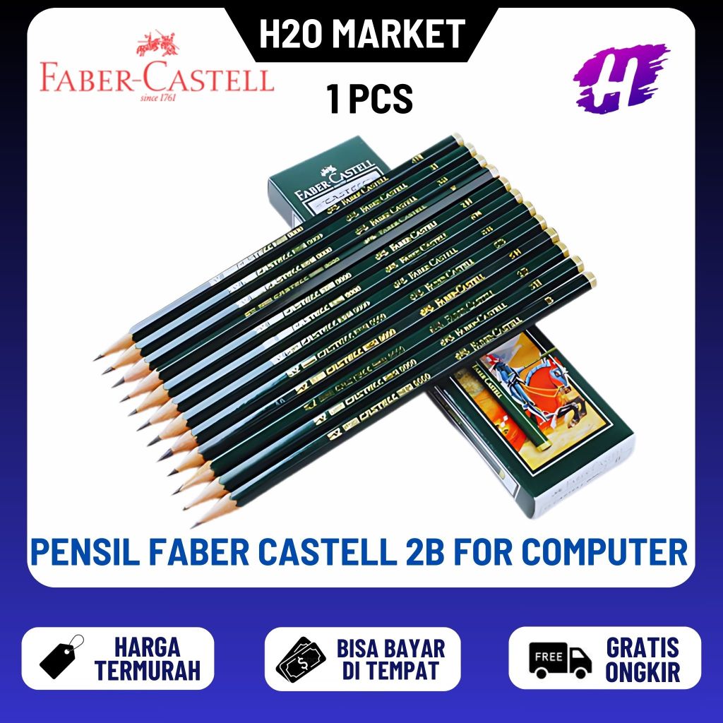 

❤️H2O❤️ Faber Castell Pencil Pensil Grade Lengkap For Komputer 2B ORI Faber Castell Per Pcs