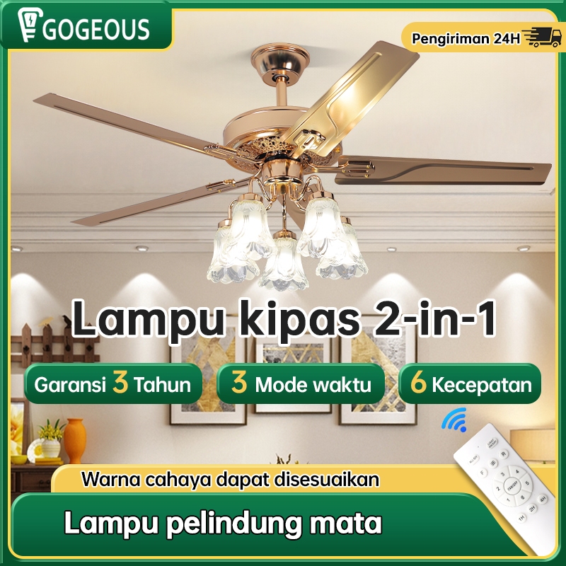 GOGEOUS COD 42/52 inch lampu kipas angin gantung plafon remote  kipas angin lampu