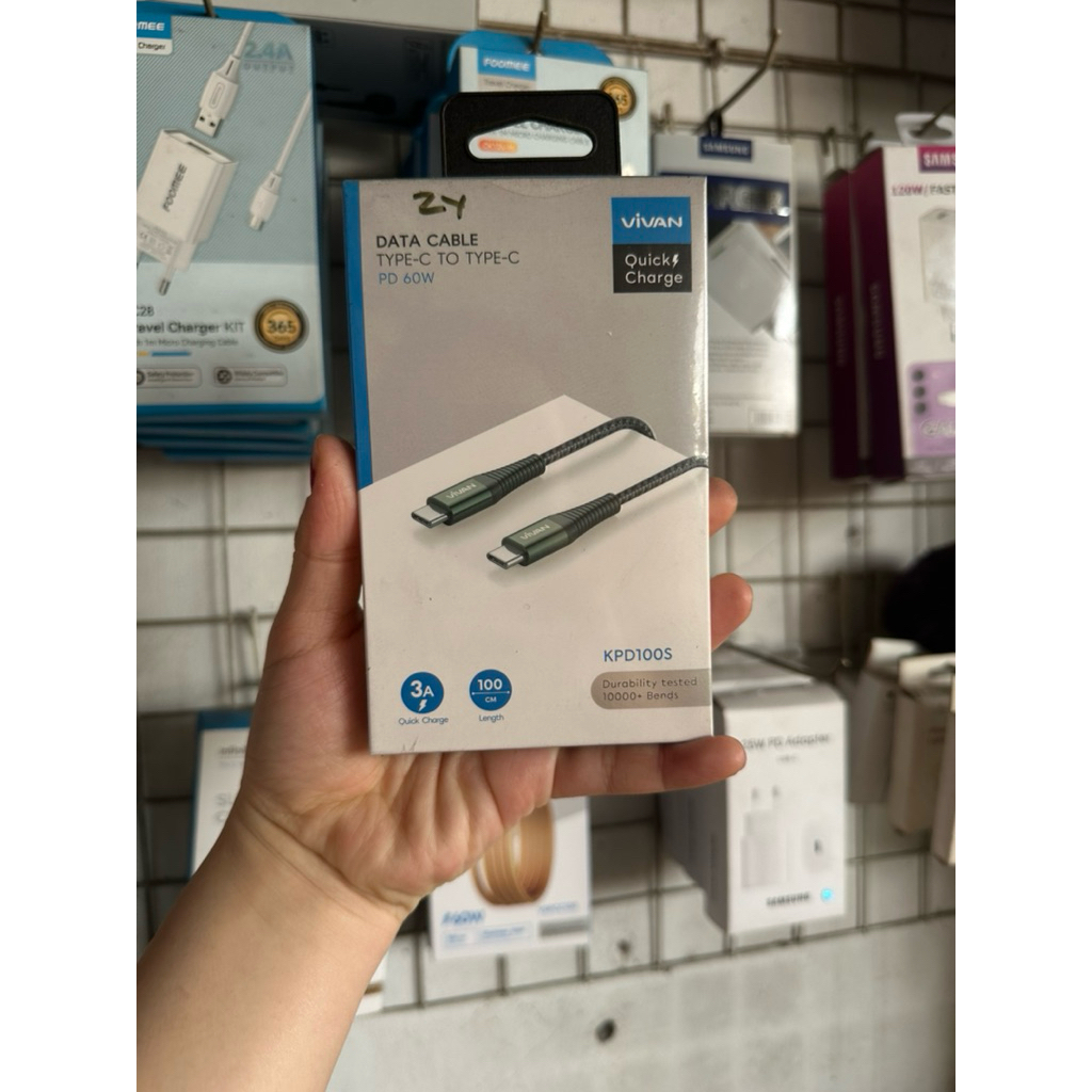 VIVAN Kabel Data Type C to Type C 60W 3A