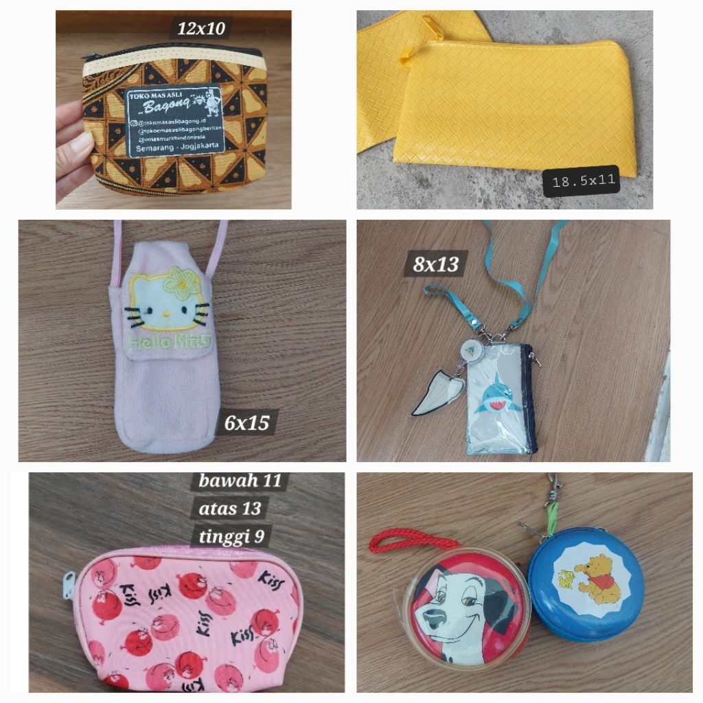 DOMPET HP POUCH SERBAGUNA HELLO KITTY DOMPET KOIN BATIK COIN PURSE LANYARD SHARK POOH DALMATION