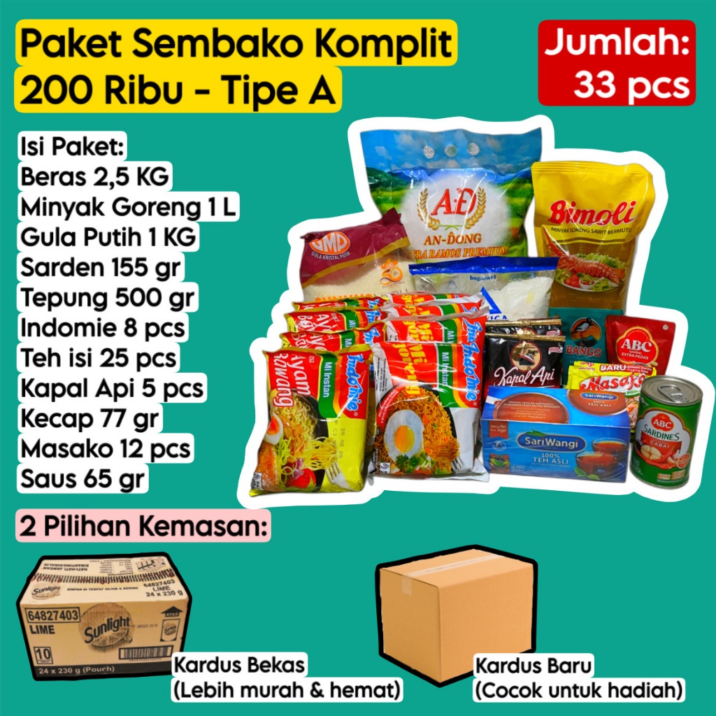 

Paket Sembako Murah Lengkap 200rb Praktis Komplit