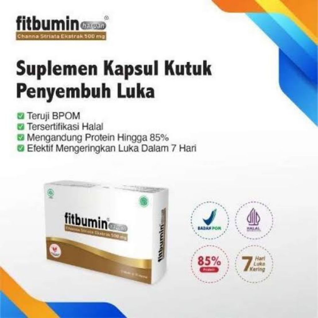 Fitbumin Haruan Suplemen Penyembuh Luka Operasi Multivitamin Imun Albumin Ekstrak Ikan Gabus Blister