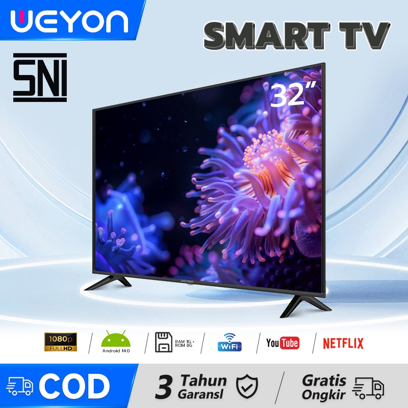 WEYON TV Android 32 inch Smart TV Digital TV LED FHD Android 14.0 - Youtube-Browser - WIFI-Digital T