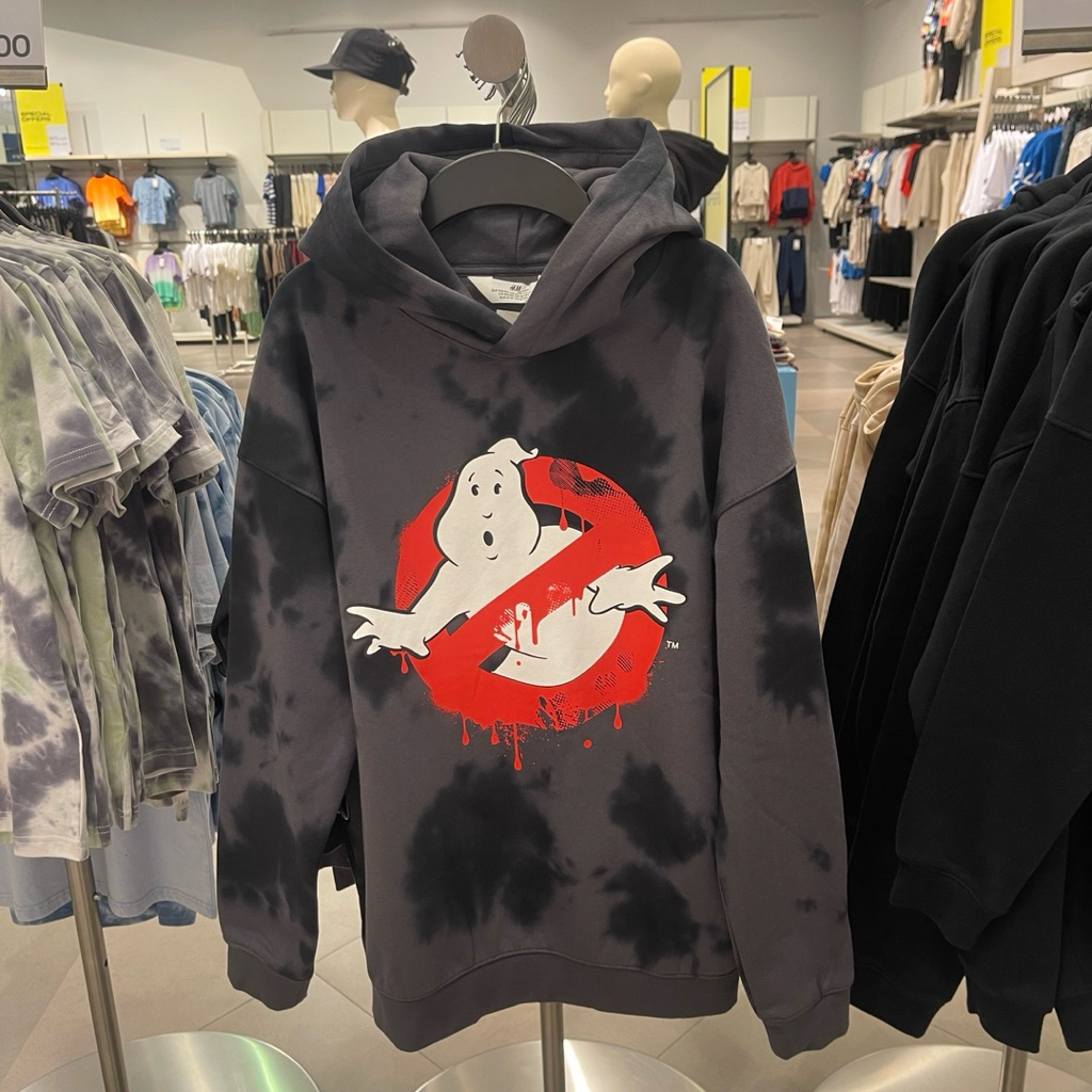 Hoodie H&M Kids GHOSTBUSTERS tie dye black gray