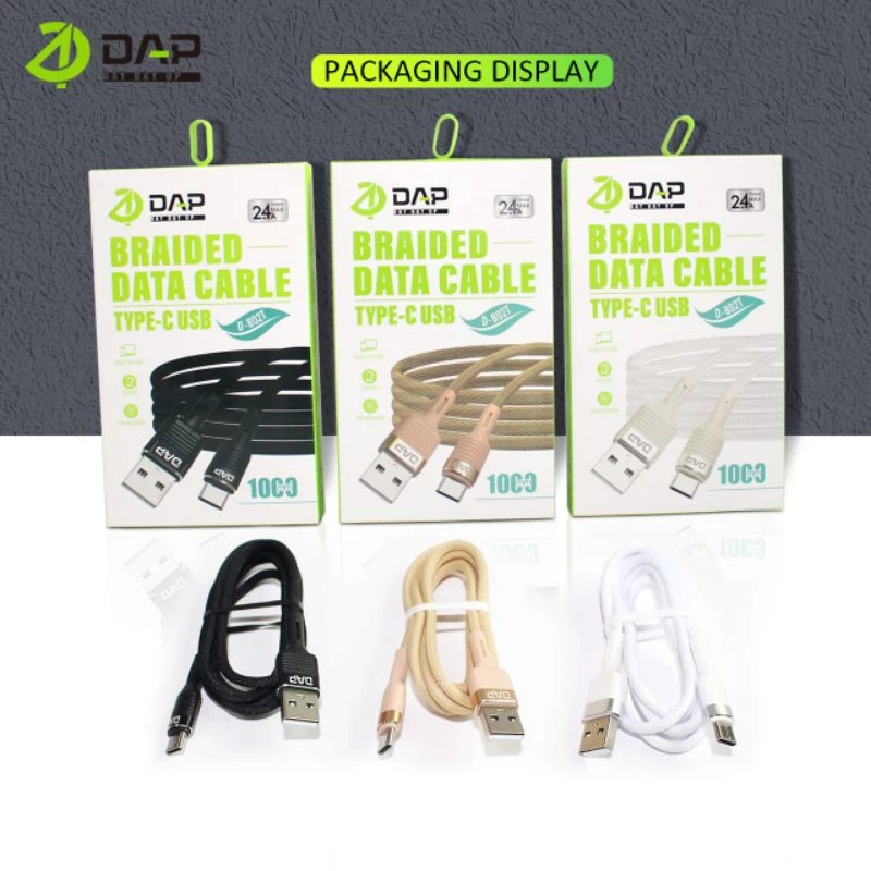 KABEL DATA DAP D-B02T TYPE C 2.4A FAST CHARGING KABEL CHARGER DAP TYPE C D-B02T 2.4A 1M