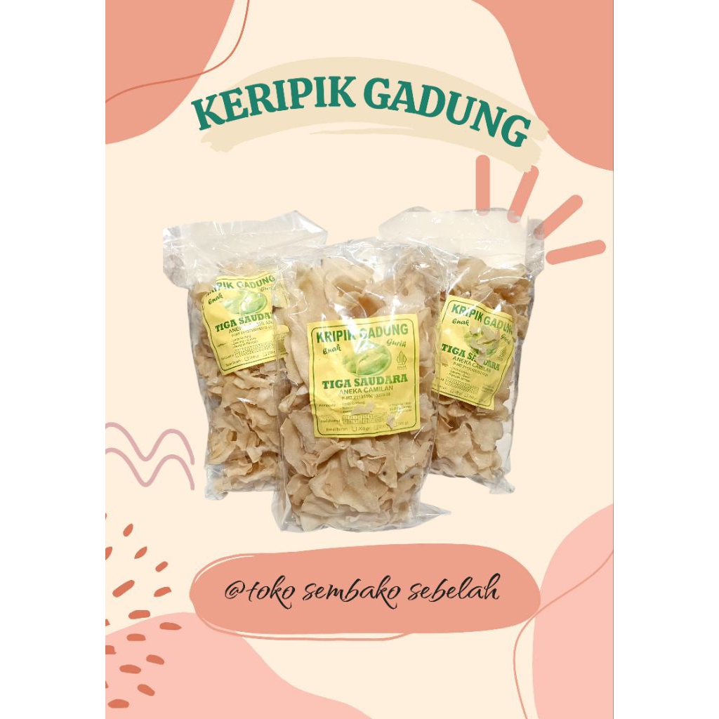 

Keripik Gadung Mentah Cap Tiga Saudara Kemasan 500gr Siap Goreng