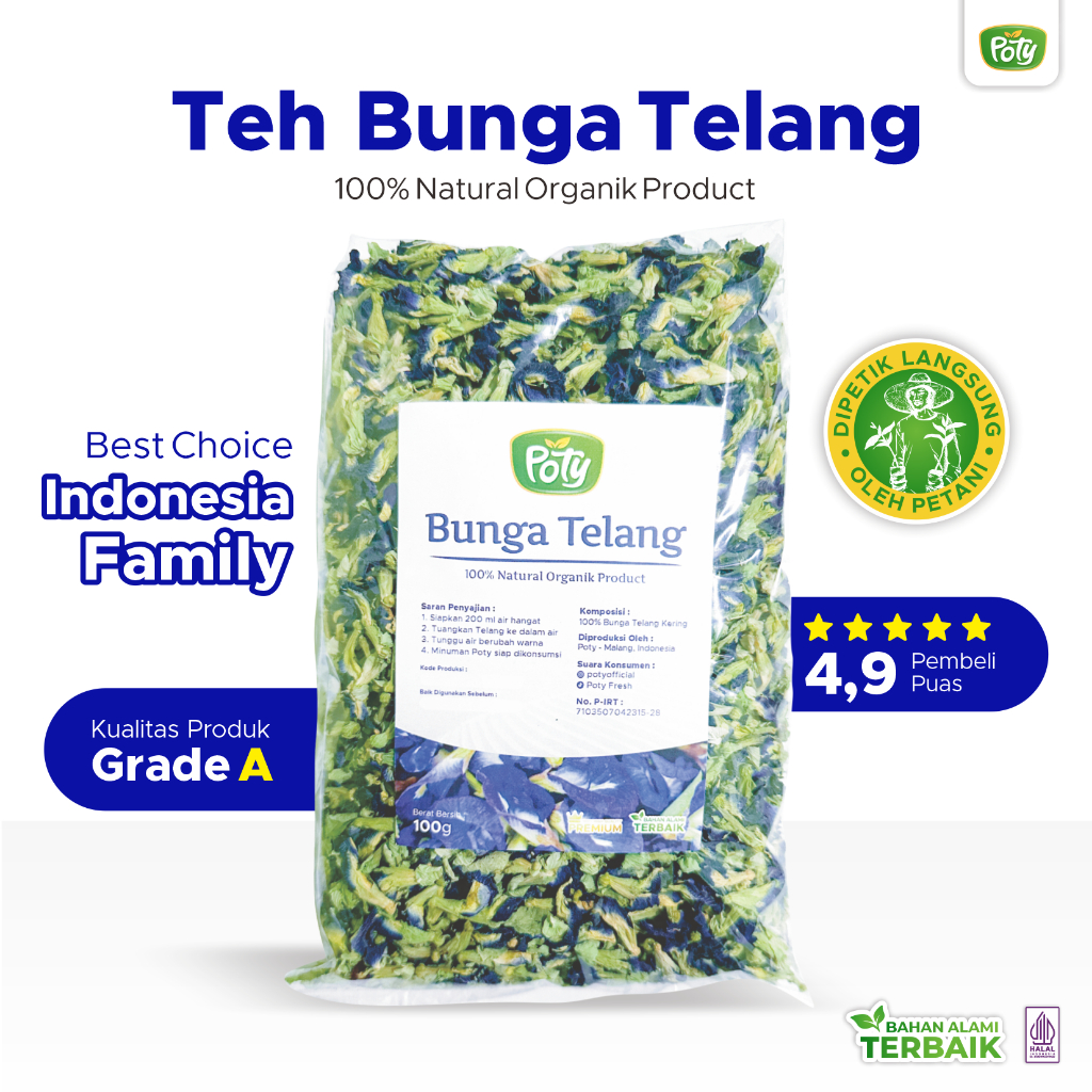

Telang Kering Organik 100 gr Grade A Poty