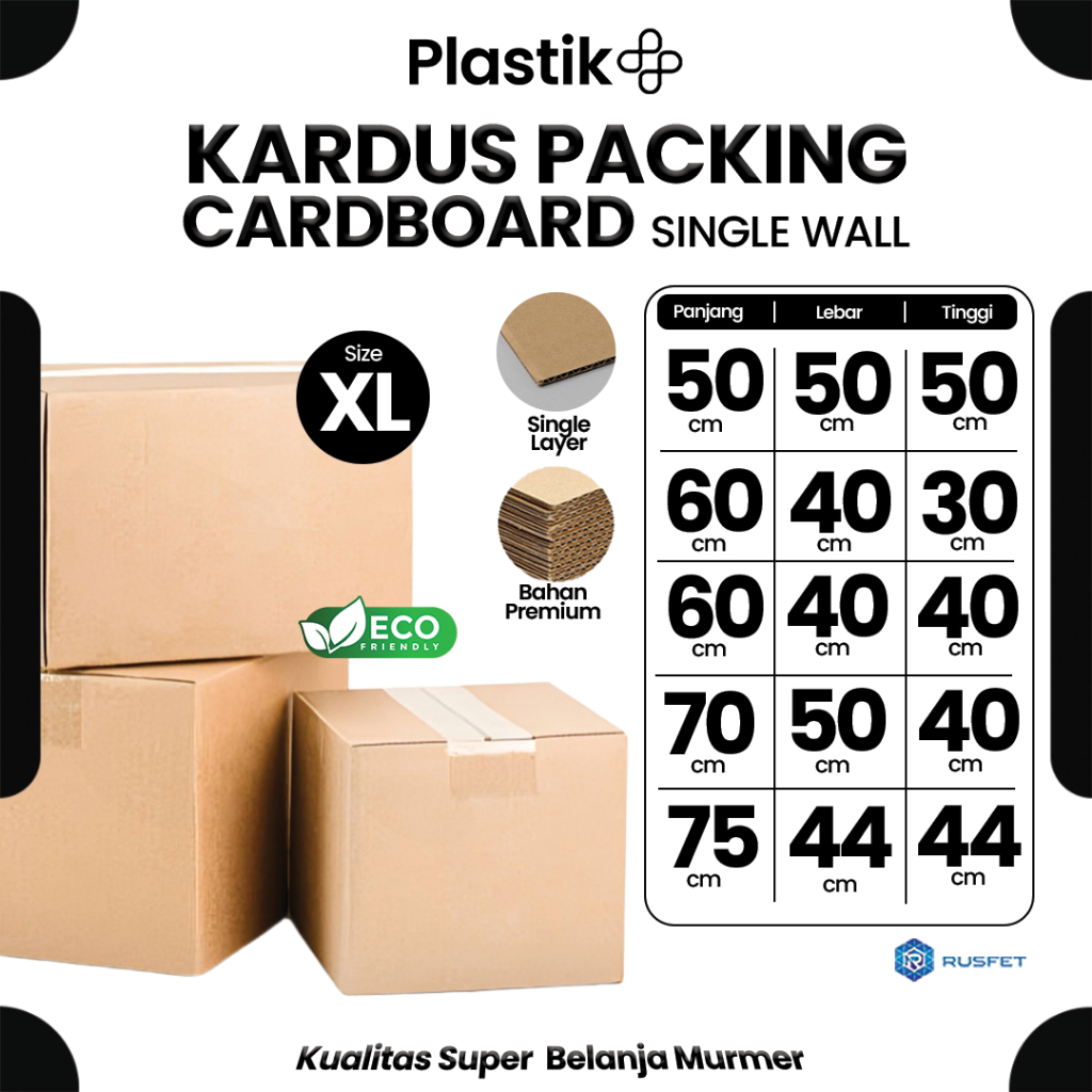 

Kardus Box Packing Dus Varian Ukuran Karton Single Layer Coklat Polos Harga Ecer Satuan - Rusfet
