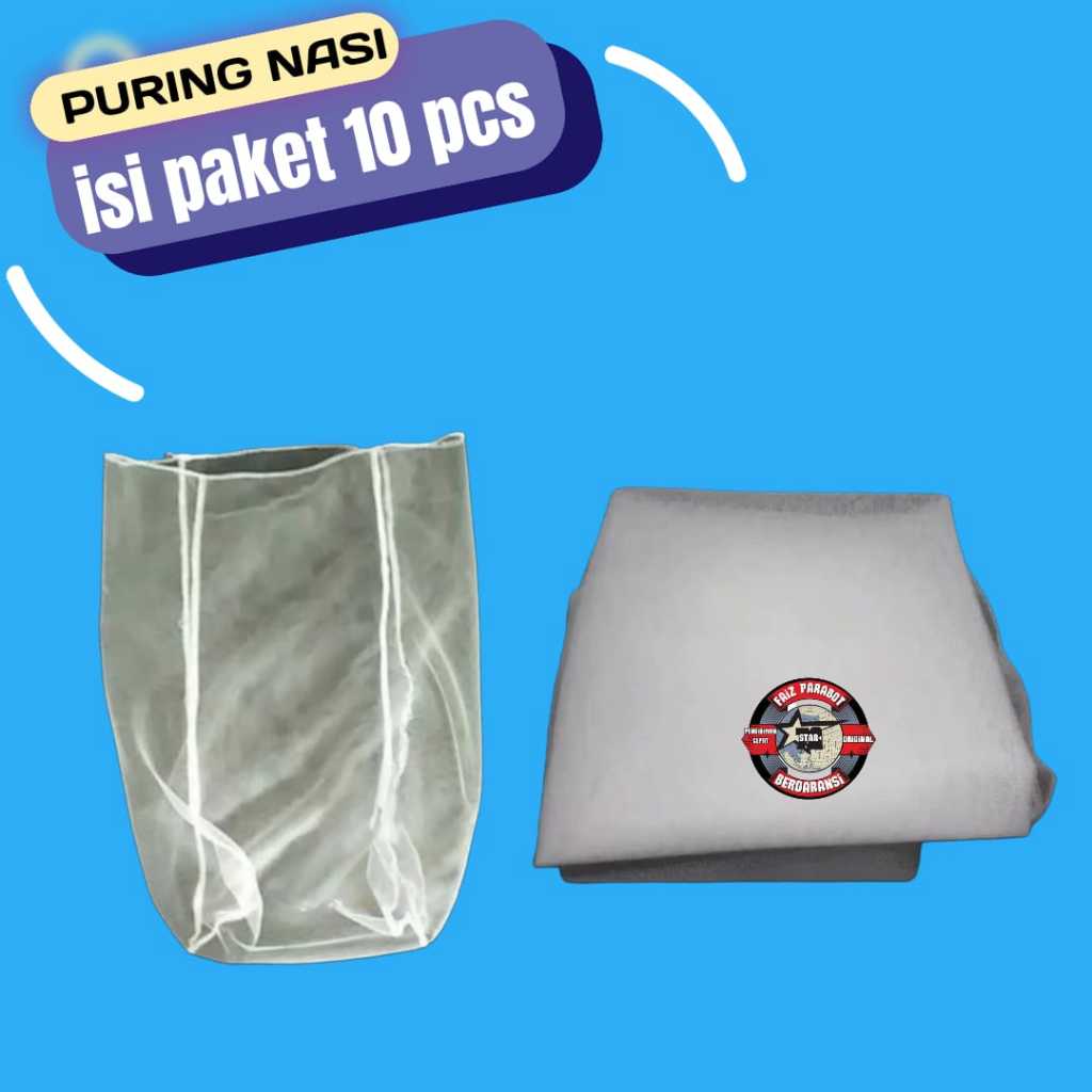( isi 10 pcs ) sarung puring nasi / saringan nasi / gembol nasi / alat untuk mengukus makanan, memer