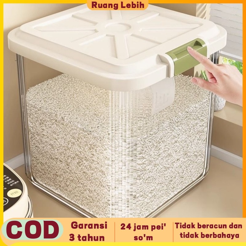 tempat beras anti kutu dan semut tempat beras 25kg model baru penyimpanan beras dispenser beras 15 k