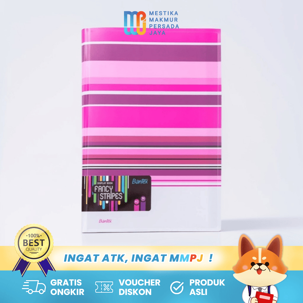 

Bantex Display Book 30 Pocket Folio – Map File Dokumen Fancy Stripe Pink 319719