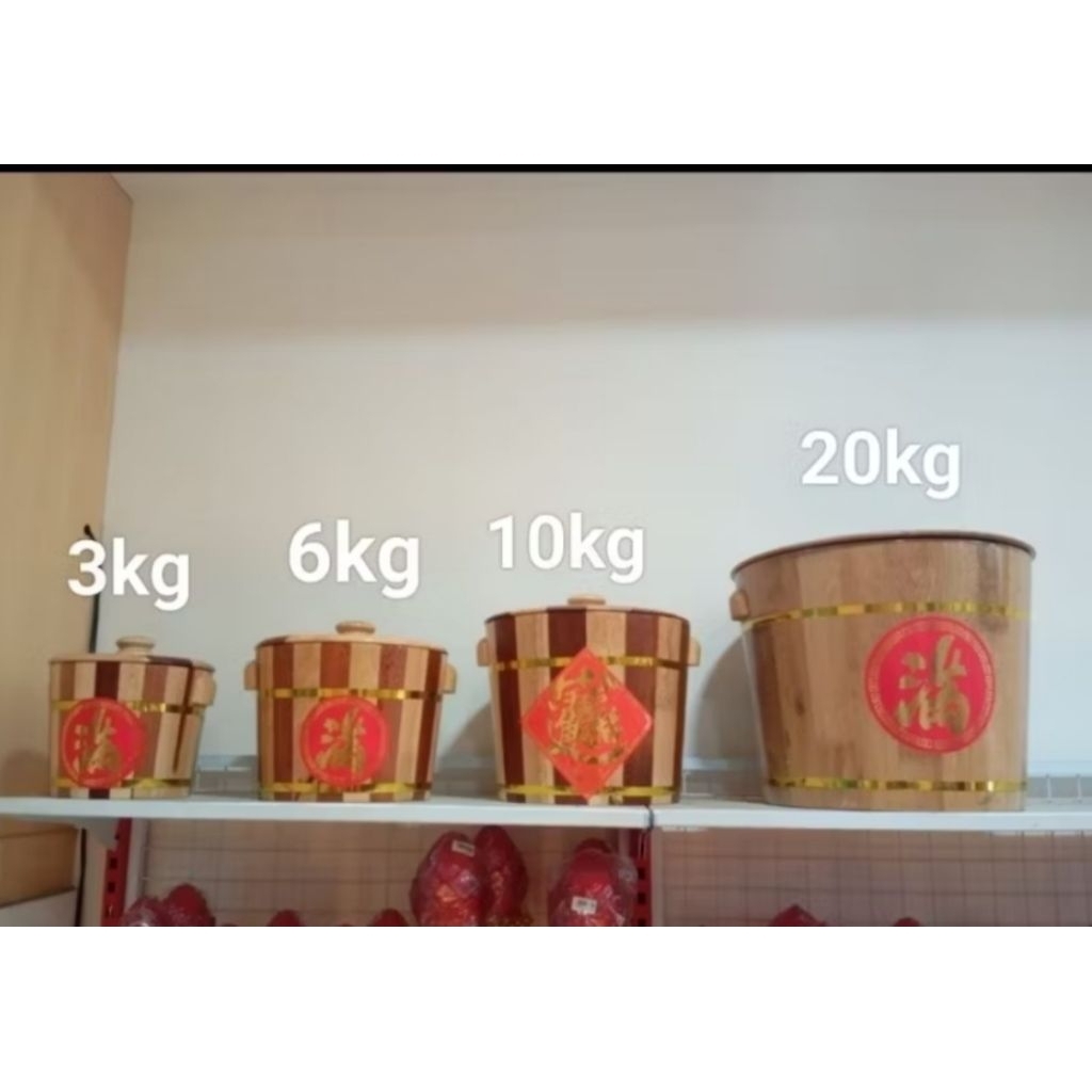 TONG BERAS KAYU/ WADAH BERAS/ TEMPAT SIMPAN BERAS BAHAN KAYU BAGUS isi 20KG