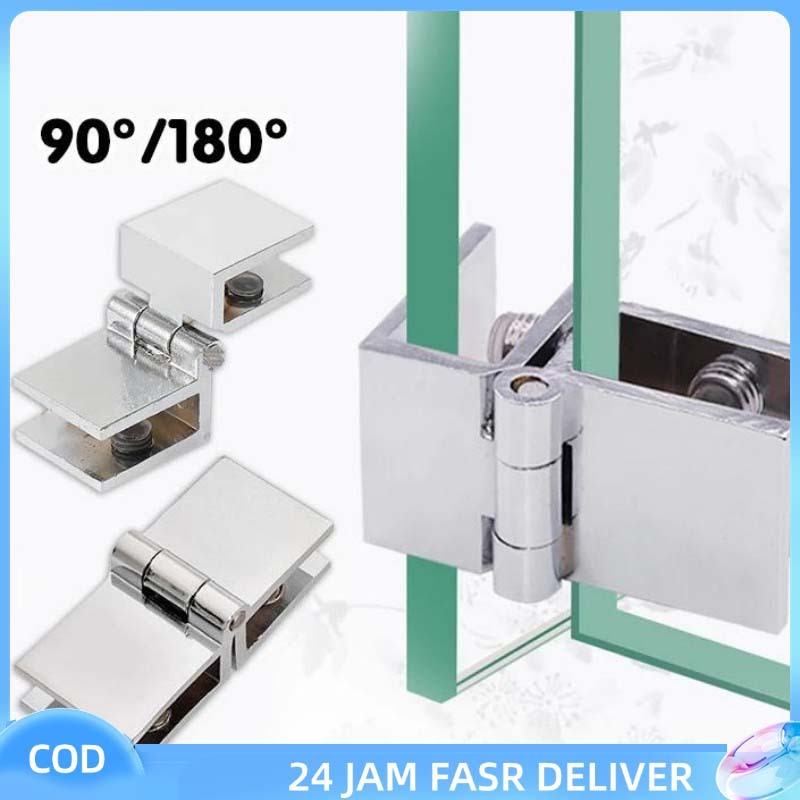 RF - Engsel Kaca 5-8mm Engsel Jepit 90/180 Derajat Engsel Tanam Pintu Lemari Kaca Engsel Pintu Kaca