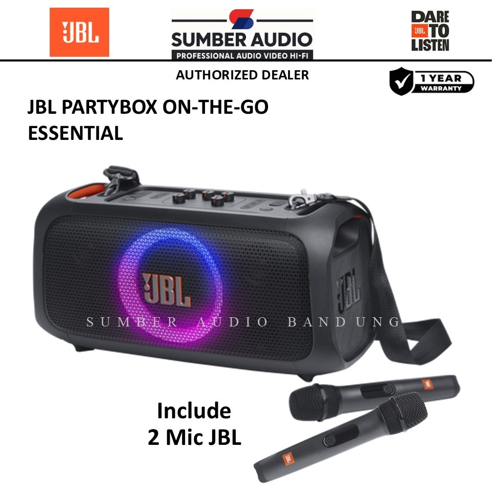 JBL Partybox On The Go Essential 2 Mic JBL Partybox OTG On-The-Go Essential, Speaker Portable JBL On