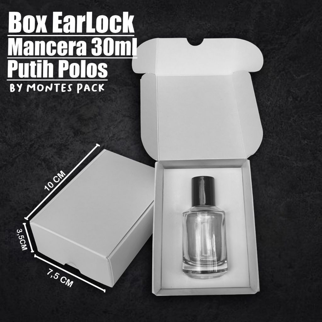 

BOX EARLOCK | untuk botol Mancera 30ml | box parfum earlock Putih hitam