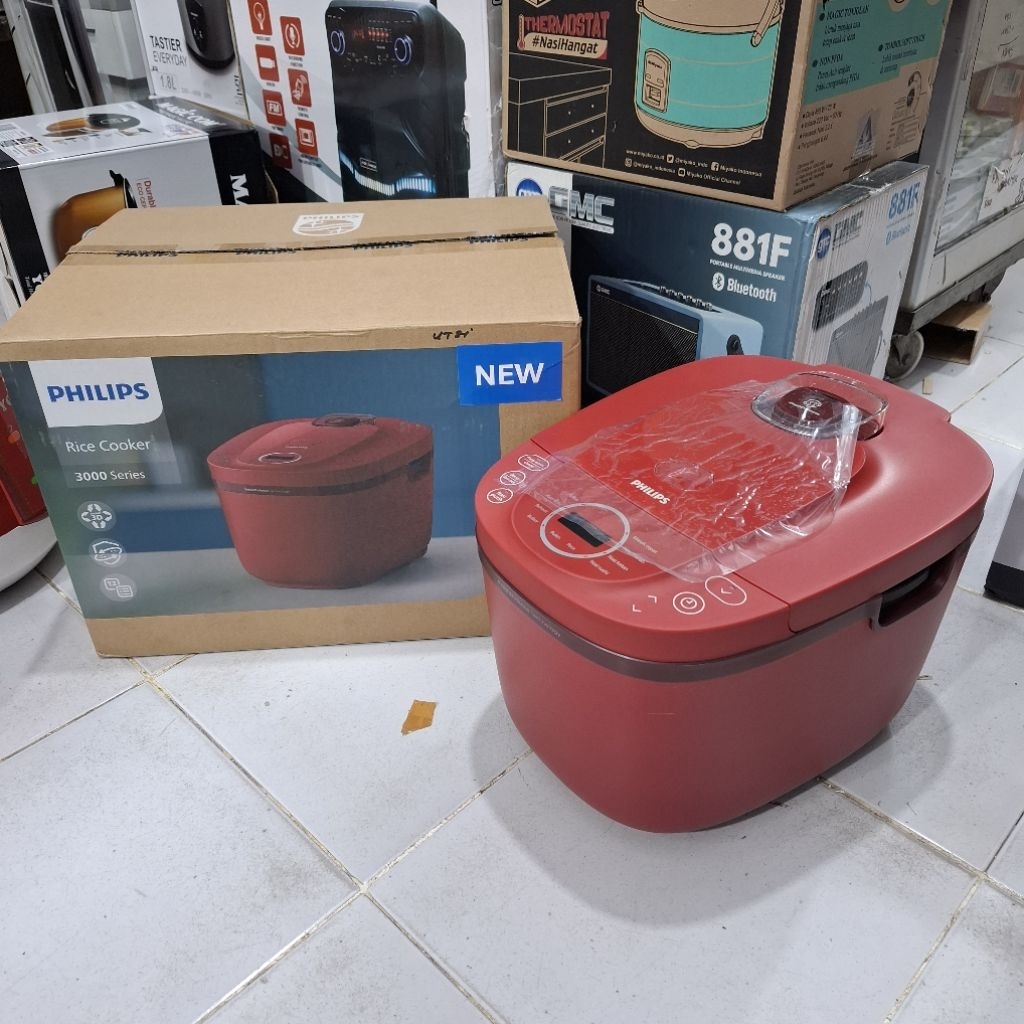 MAGIC COM DIGITAL PHILIPS HD 4712 / 3000 SERIES MERAH PANCI ANTI LENGKET NEW SERIES kapasitas 2liter