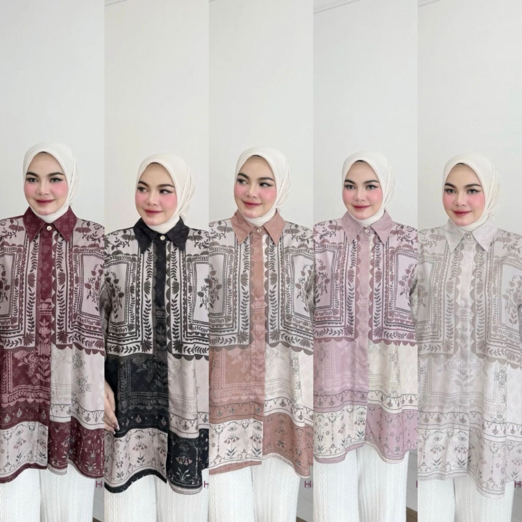 LuxuryFashion READY KEMEJA WANITA SALWA SHIRT BY HMF LUXURY BEST SELLER