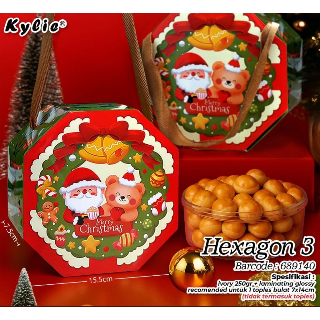 

Hexagon box natal 1 toples 450gr box natal 1 toples 500gr box natal kuker box natal kue kering dus natal kuker dus natal cookies box natal cookies box tenteng 500gr bulat